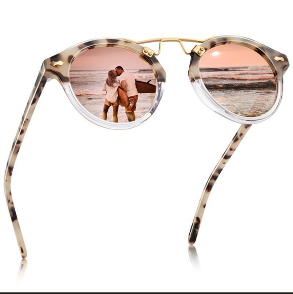 NWT Polarized Sunglasses for Women UV Protection, Retro Double Bridge Eyewear - Picture 6 of 12